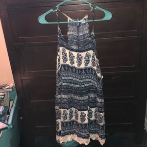 Blue and white dress